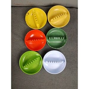 Vintage MCM Ashtrays Melamine Ges-Line Anholt USA Green Yellow Lot of 6 Home Bar
